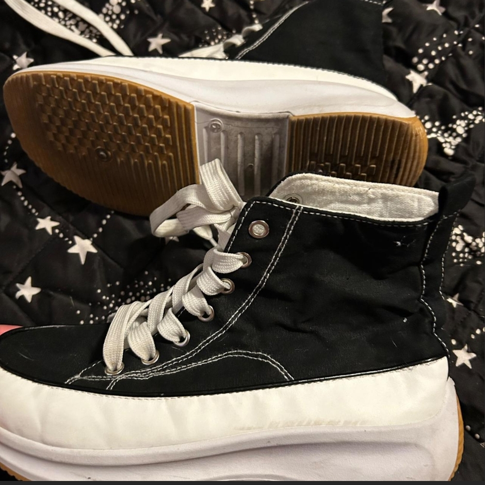 Black and White High-Top Sneakers